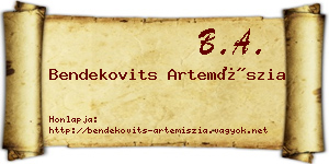 Bendekovits Artemíszia névjegykártya